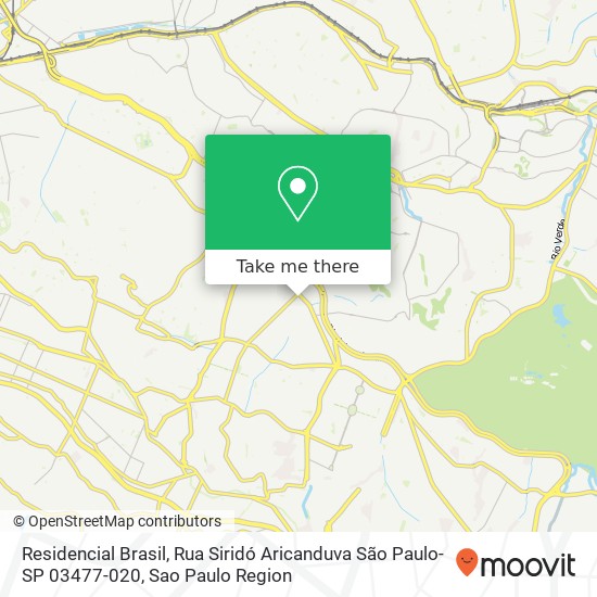 Mapa Residencial Brasil, Rua Siridó Aricanduva São Paulo-SP 03477-020