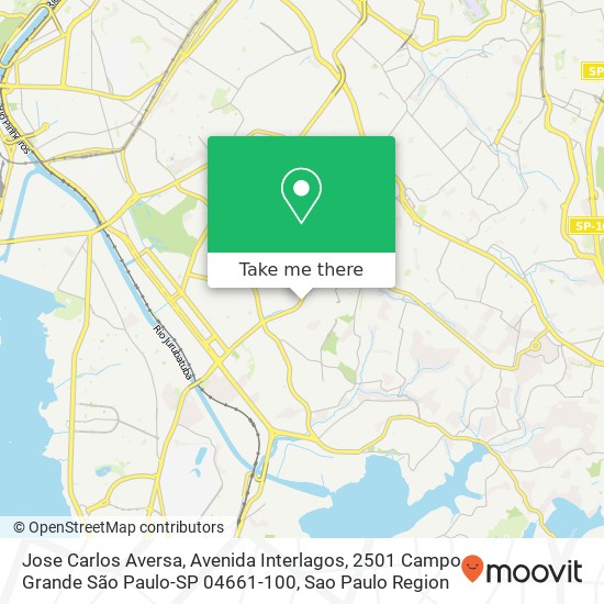 Mapa Jose Carlos Aversa, Avenida Interlagos, 2501 Campo Grande São Paulo-SP 04661-100