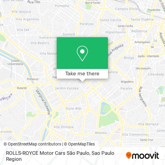 Mapa ROLLS-ROYCE Motor Cars São Paulo