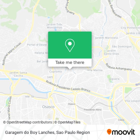 Mapa Garagem do Boy Lanches