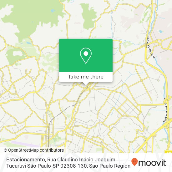 Mapa Estacionamento, Rua Claudino Inácio Joaquim Tucuruvi São Paulo-SP 02308-130