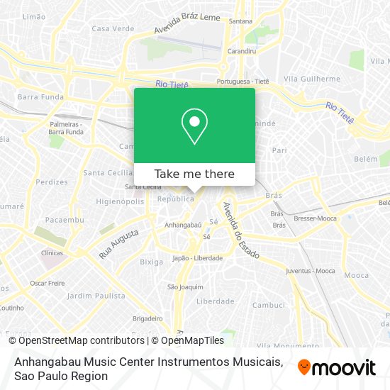Mapa Anhangabau Music Center Instrumentos Musicais