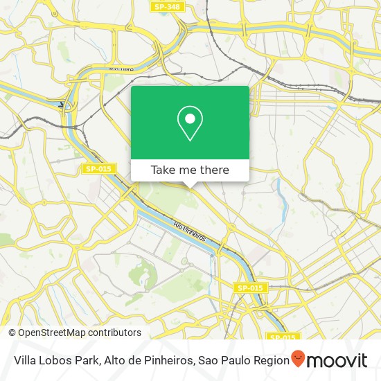 Mapa Villa Lobos Park, Alto de Pinheiros