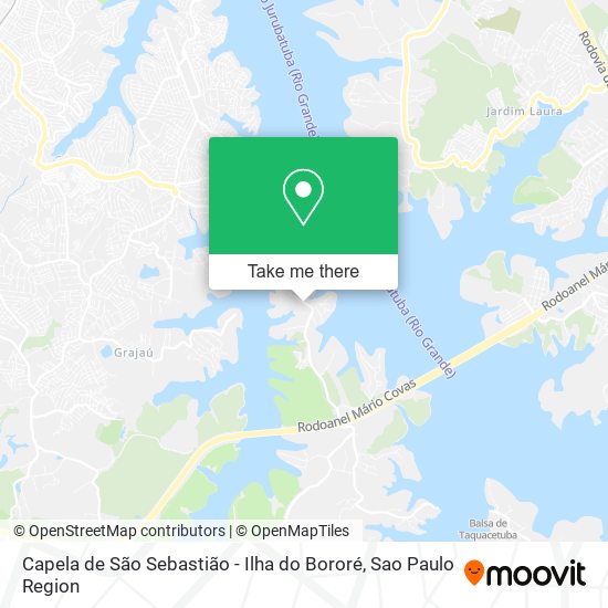 Mapa Capela de São Sebastião - Ilha do Bororé