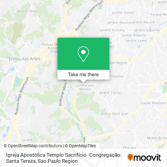 Igreja Apostólica Templo Sacrifício -Congregação: Santa Tereza map