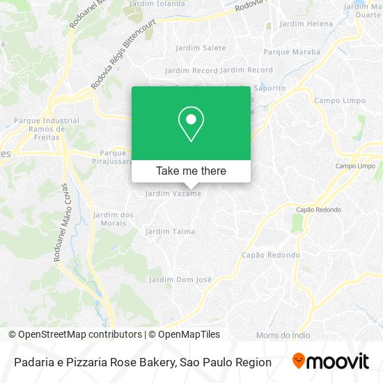 Mapa Padaria e Pizzaria Rose Bakery