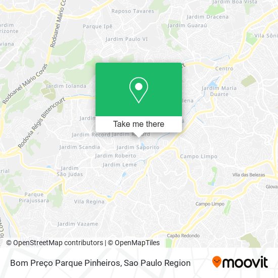 Mapa Bom Preço Parque Pinheiros