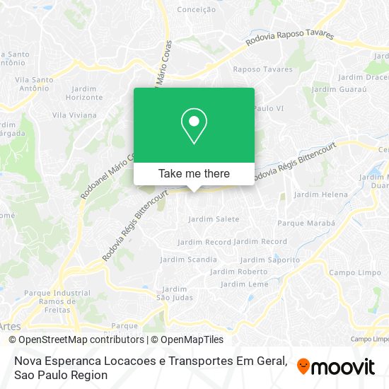 Mapa Nova Esperanca Locacoes e Transportes Em Geral