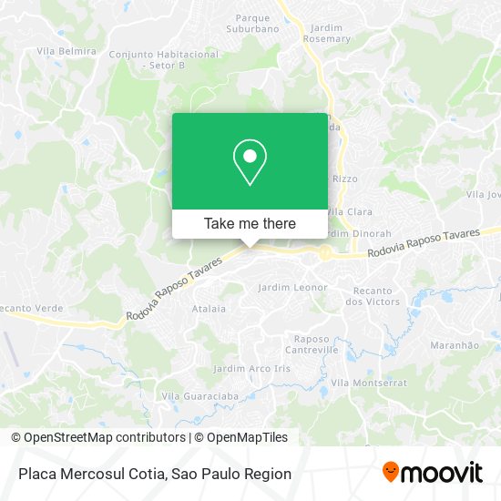 Placa Mercosul Cotia map