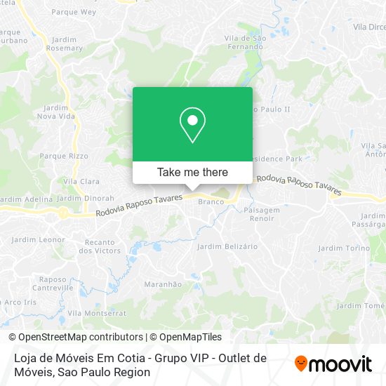 Loja de Móveis Em Cotia - Grupo VIP - Outlet de Móveis map