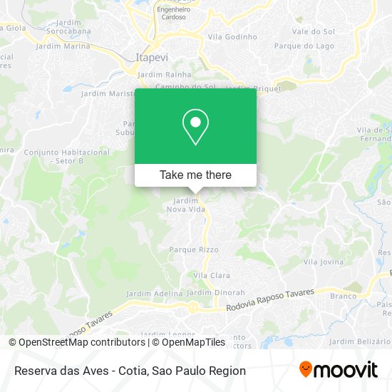 Reserva das Aves - Cotia map