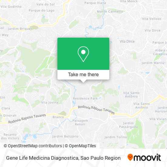 Mapa Gene Life Medicina Diagnostica