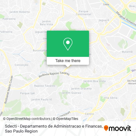 Sdecti - Departamento de Administracao e Financas map