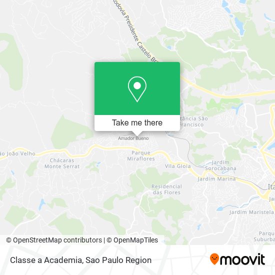 Mapa Classe a Academia