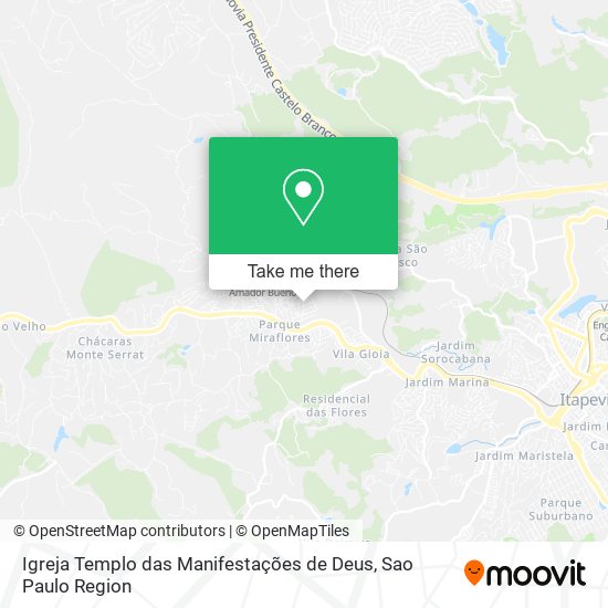 Mapa Igreja Templo das Manifestações de Deus