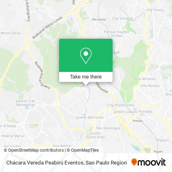 Chácara Vereda Peabirú Eventos map