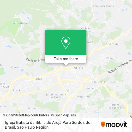 Igreja Batista da Bíblia de Arujá Para Surdos do Brasil map