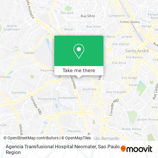 Agencia Transfusional Hospital Neomater map