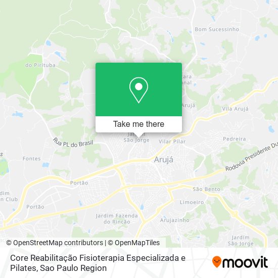 Mapa Core Reabilitação Fisioterapia Especializada e Pilates