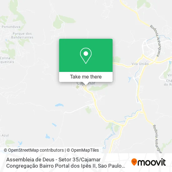 Mapa Assembleia de Deus - Setor 35 / Cajamar Congregação Bairro Portal dos Ipês II