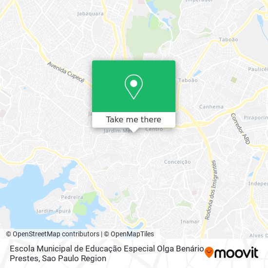 Mapa Escola Municipal de Educação Especial Olga Benário Prestes