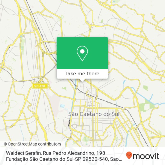 Mapa Waldeci Serafin, Rua Pedro Alexandrino, 198 Fundação São Caetano do Sul-SP 09520-540