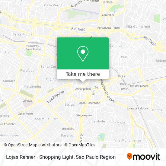 Mapa Lojas Renner - Shopping Light