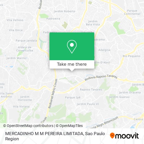 Mapa MERCADINHO M M PEREIRA LIMITADA