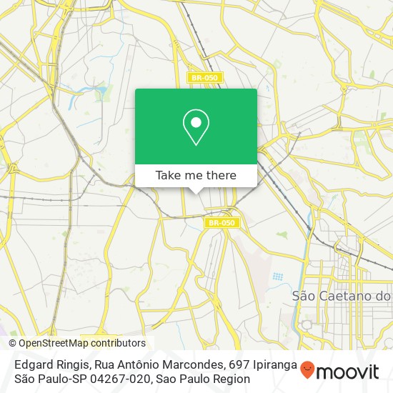 Mapa Edgard Ringis, Rua Antônio Marcondes, 697 Ipiranga São Paulo-SP 04267-020
