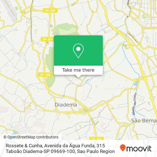 Rossete & Cunha, Avenida da Água Funda, 315 Taboão Diadema-SP 09669-100 map