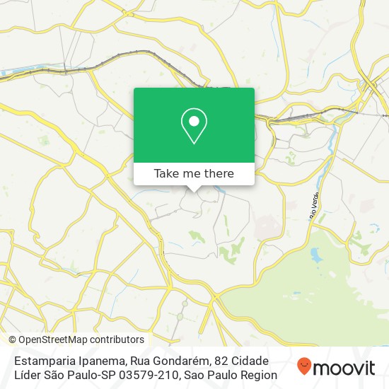 Mapa Estamparia Ipanema, Rua Gondarém, 82 Cidade Líder São Paulo-SP 03579-210