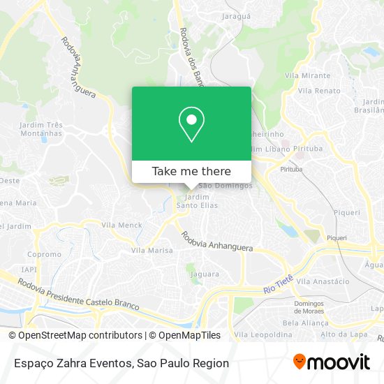 Mapa Espaço Zahra Eventos