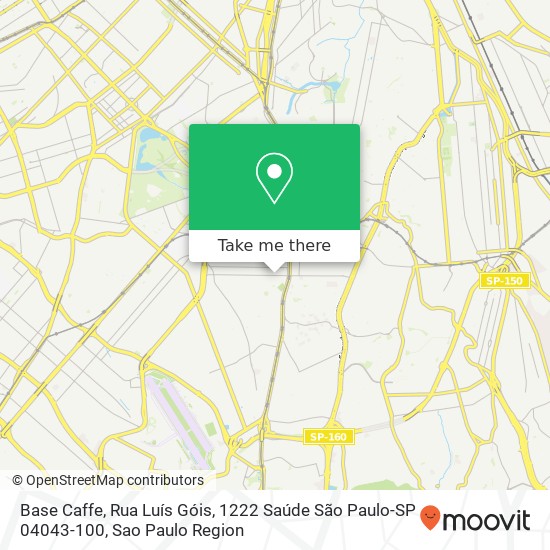 Mapa Base Caffe, Rua Luís Góis, 1222 Saúde São Paulo-SP 04043-100