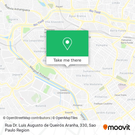 Mapa Rua Dr. Luís Augusto de Queirós Aranha, 330