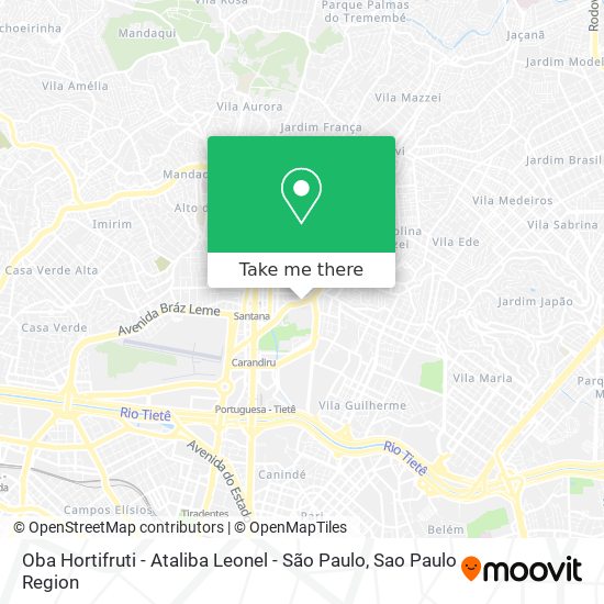 Mapa Oba Hortifruti - Ataliba Leonel - São Paulo