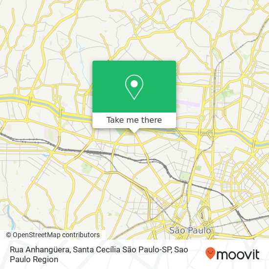 Mapa Rua Anhangüera, Santa Cecília São Paulo-SP