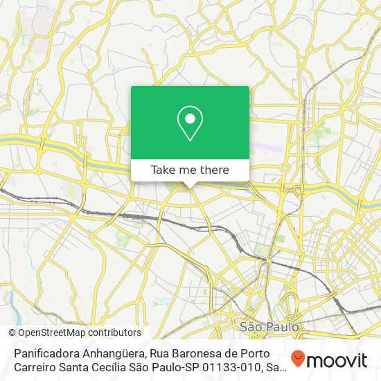 Mapa Panificadora Anhangüera, Rua Baronesa de Porto Carreiro Santa Cecília São Paulo-SP 01133-010