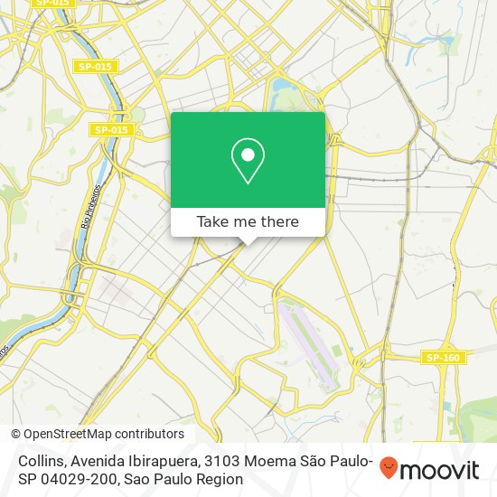 Mapa Collins, Avenida Ibirapuera, 3103 Moema São Paulo-SP 04029-200
