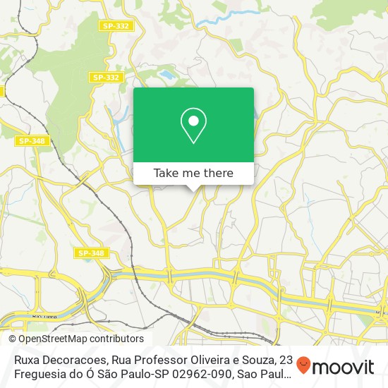 Mapa Ruxa Decoracoes, Rua Professor Oliveira e Souza, 23 Freguesia do Ó São Paulo-SP 02962-090
