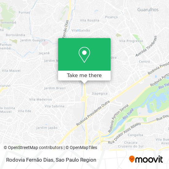 Rodovia Fernão Dias map