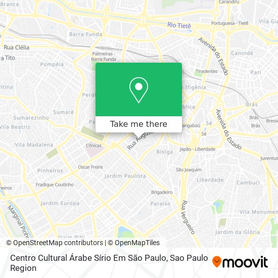 Mapa Centro Cultural Árabe Sírio Em São Paulo