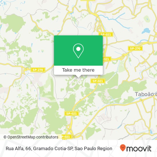 Mapa Rua Alfa, 66, Gramado Cotia-SP