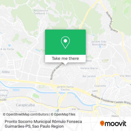 Mapa Pronto Socorro Municipal Rômulo Fonseca Guimarães-PS