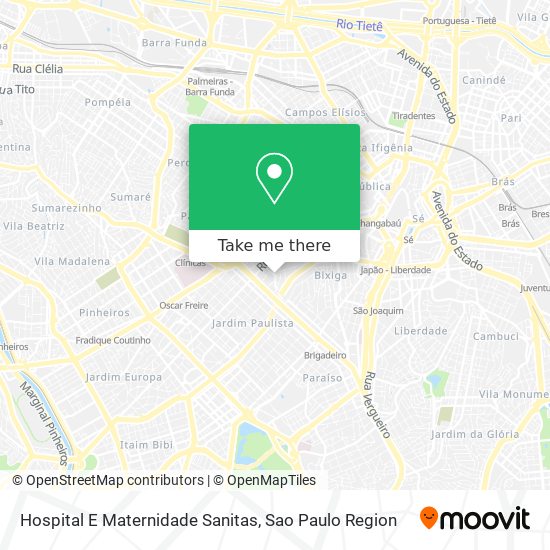Hospital E Maternidade Sanitas map