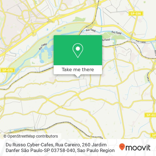 Mapa Du Russo Cyber-Cafes, Rua Careiro, 260 Jardim Danfer São Paulo-SP 03758-040