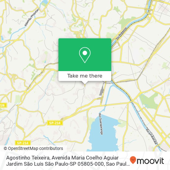 Mapa Agostinho Teixeira, Avenida Maria Coelho Aguiar Jardim São Luís São Paulo-SP 05805-000