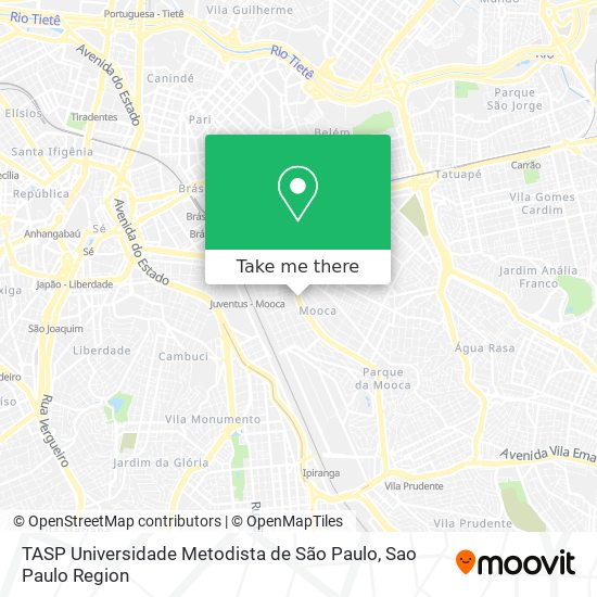 Mapa TASP Universidade Metodista de São Paulo