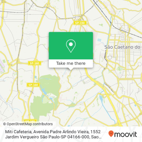 Mapa Miti Cafeteria, Avenida Padre Arlindo Vieira, 1552 Jardim Vergueiro São Paulo-SP 04166-000