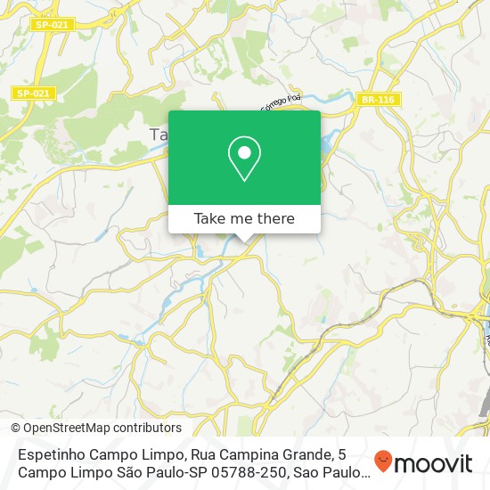 Mapa Espetinho Campo Limpo, Rua Campina Grande, 5 Campo Limpo São Paulo-SP 05788-250