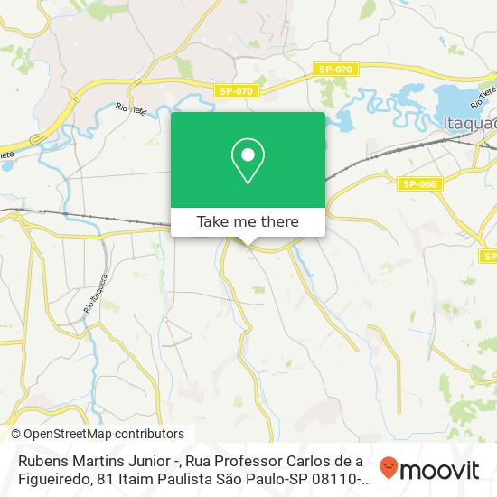 Mapa Rubens Martins Junior -, Rua Professor Carlos de a Figueiredo, 81 Itaim Paulista São Paulo-SP 08110-250